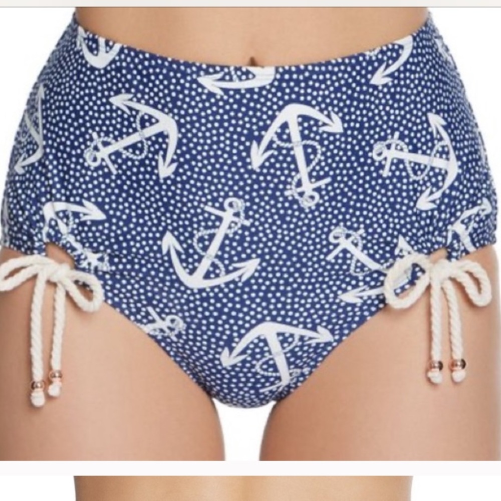 Betsey Johnson vintage nautical bikini high waisted xs - Picture 5 of 10